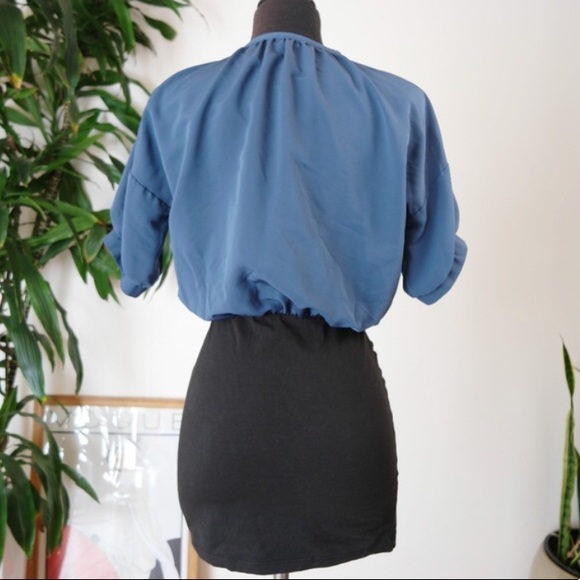 UO Silence & Noise Blue Black Dress - Picture 6 of 8